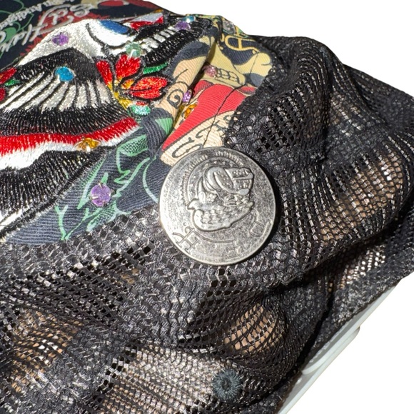 Ed Hardy Christina Aguilera Vibrant Graphic Trucker adjustable baseball Cap Hat - Picture 5 of 10